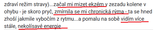 Reference klientky, ekzém, rýma, energie